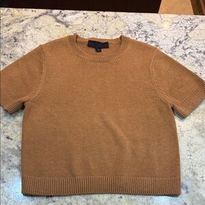 Zara short sleeve crop crewneck sweater